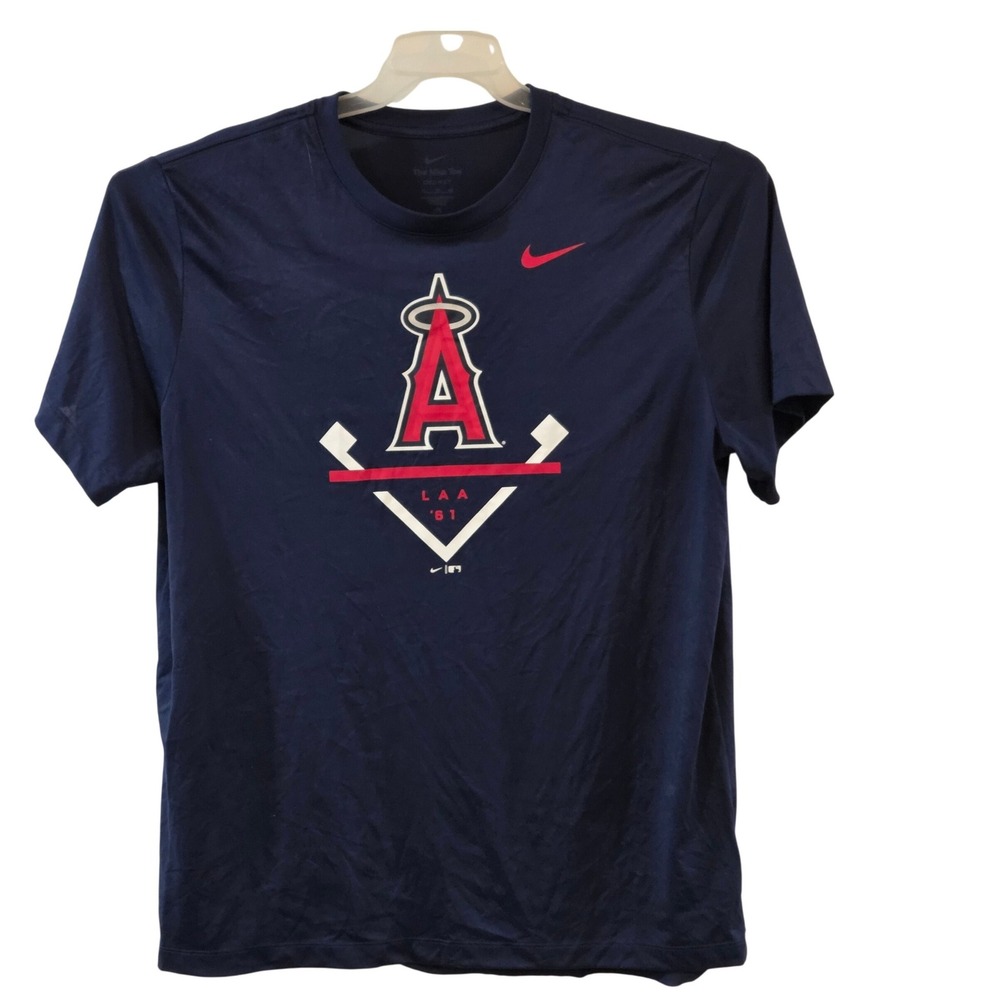 Nike Mens Los Angeles Angels MLB Dri-FIT NWT Graphic T-Shirt Navy Blue XL
